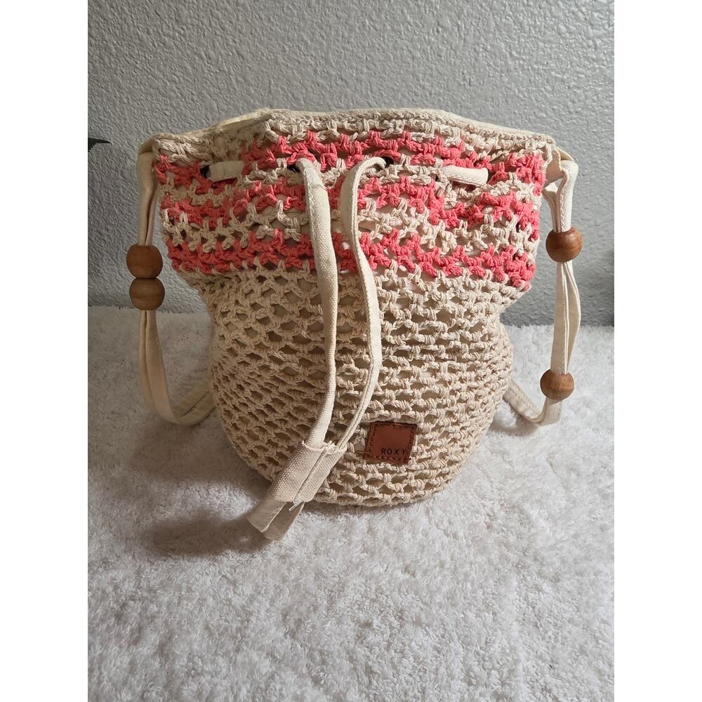Roxy Bucket Style Croquet Drawstring Closure Purse